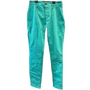 Department Five Womens Geronimo Chino Pants Teal Green Italy Size 25 NWT